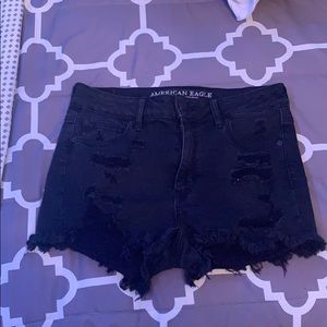 Black jean shorts